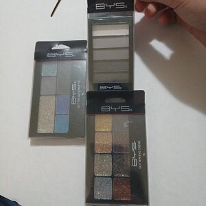 BYS Glitter Eye   Palettes-Azure Blaze Black Steel Razzle Dazzle Set Of 3